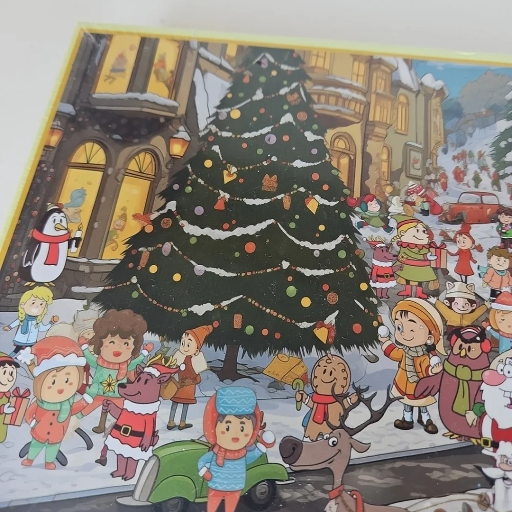 Festive Advent Calendar Jigsaw Puzzle - Vibrant Holiday Scene